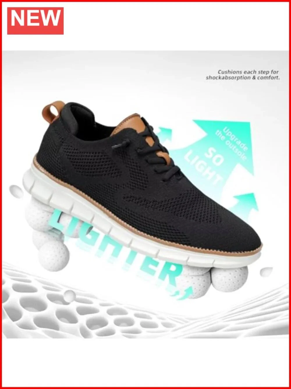 Casual Dress Oxfords Walking Sneakers Mesh Business Shoes Lightweight Soft Sole